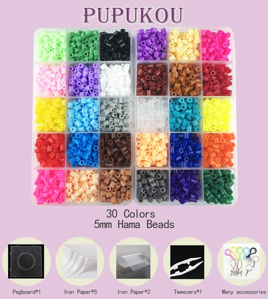 5 мм бусины Hama 15/30 цветов perler PUPUKOU инструмент и пегборд развивающая игрушка с