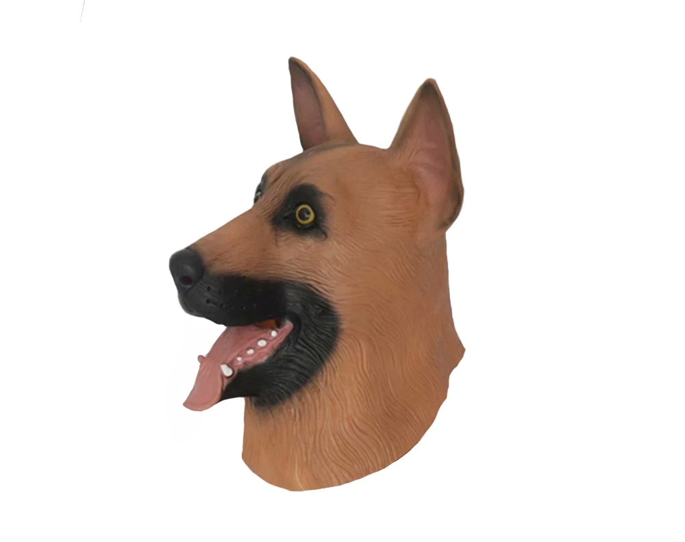 Wolf dog 1 шт. маска для Хэллоуина, костюм для вечеринки, товары для косплея, динозавр, утка, попугай, маскарадная латексная маска, забавные игрушки - Цвет: Wolf dog