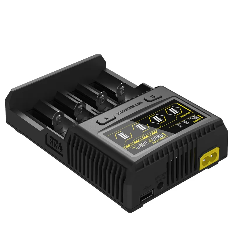 NITECORE SC4 интеллектуальная Быстрая зарядка супер зарядное устройство 4 слота 6A общий выход для IMR 18650 14450 16340 AA батарея+ Автомобильное зарядное устройство D5