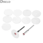 Аксессуары DRELD для Dremel, 10 шт., режущий диск 22 мм, отрезное колесо из нержавеющей стали с 2 оправками для мини-дрели, вращающийся инструмент