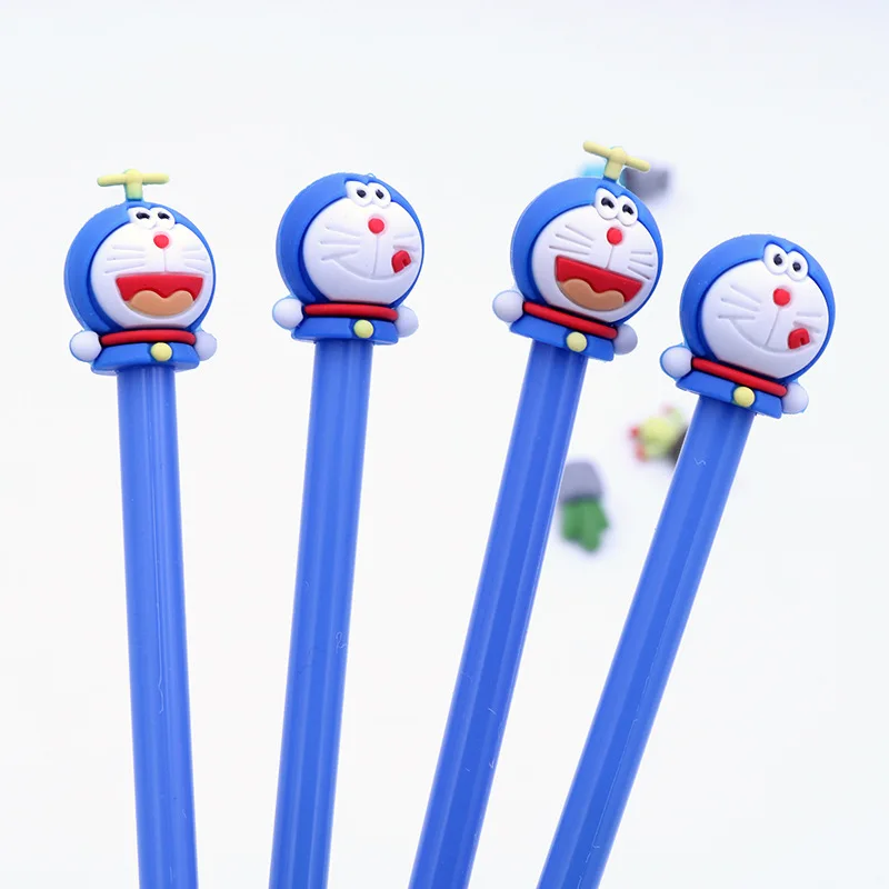 2 шт. Kawaii 0,5 мм Doraemon мультфильм черные чернила гелевая ручка для девочек и мальчиков школьные офисные канцтовары, шариковая ручка ручки поставки