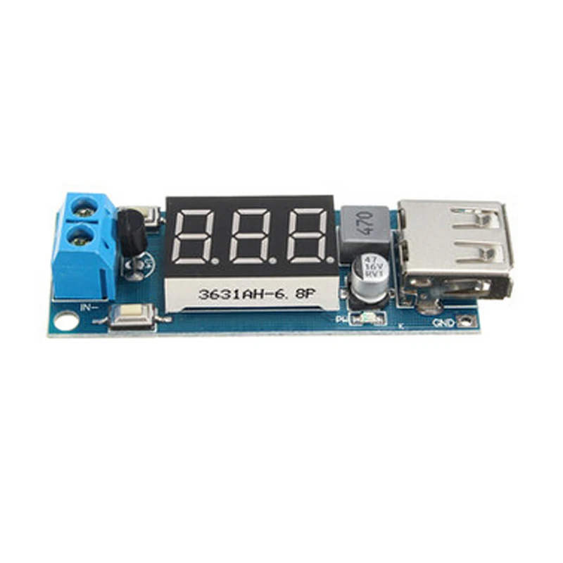USB Charger LED Step-down Buck Converter Voltmeter Module Low Power DC 4.5-40V To 5V 2A High Efficiency Ripple | Электроника