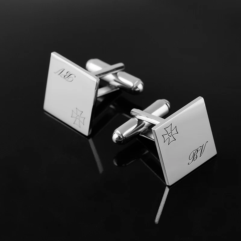 Муза роза DIY классические мужские ювелирные изделия Запонки на заказ с надписью и