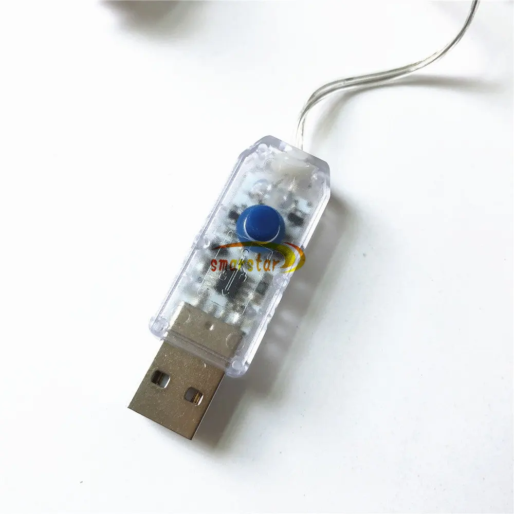 USB-штепсельная Беспроводная светодиодная гирлянда с регулировкой яркости 5 м 10