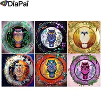diapai diamond painting 5d diy full squareround drill cartoon colored owl 3d embroidery cross stitch 5d decor gift