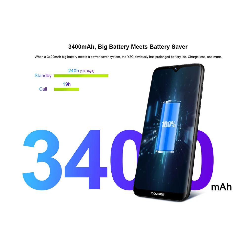 DOOGEE Y8C Android 8 1 6 дюймов 19:9 смартфон MTK6580 ГБ ОЗУ 16 Гб ПЗУ 3400 мАч две sim карты Мп + 5 экран