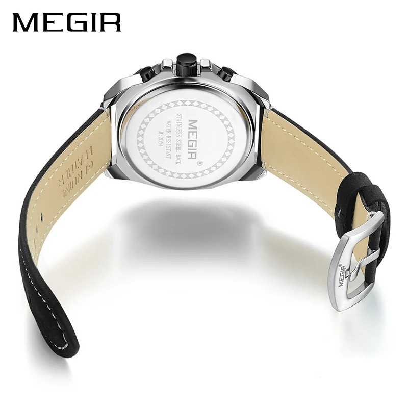 Мужские часы MEGIR модные повседневные спортивные кварцевые мужские хронограф