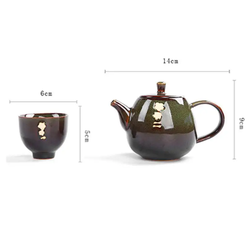 

7 Pcs Chinese Kung Fu Tea Set [1 Teapot + 6 Cups] Ceramic Glaze Tea Cups Teapots Handmade Zisha Ceramic Porcelain Teaware Sets