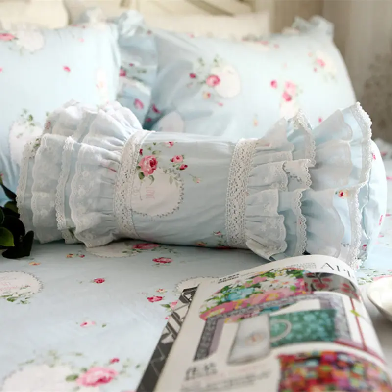 Вышивка синий принт подушка украшение постельные принадлежности Подушка в