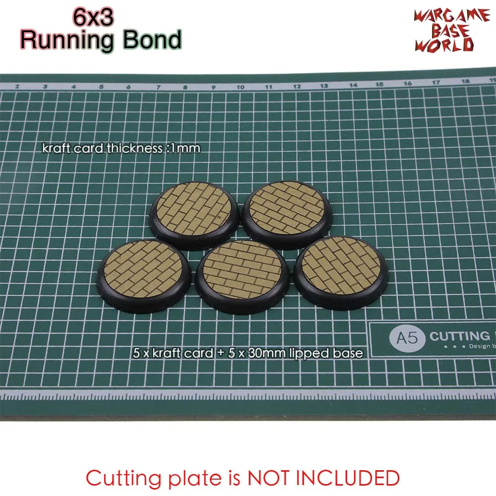 6x3RunningBond Крафт-карты текстуры основы-30 мм lipped основы-текстуры основы для Warhammer - Цвет: 6x3RunningBond