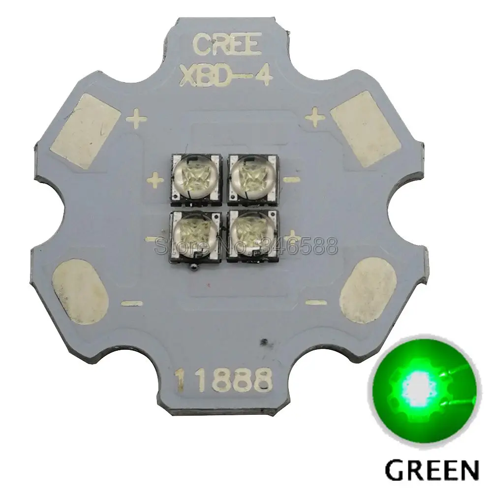 Cree XBD XB-D 4 светодиодный s 4-чип интегрированный высокой мощности Светодиодный излучатель светильник 12 в белый/теплый белый/красный/зеленый/синий/желтый DIY светильник - Испускаемый цвет: Green