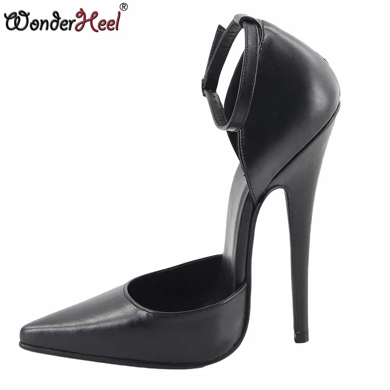 Wonderheel/Новинка матовые туфли из натуральной кожи на очень высоком каблуке 16 см