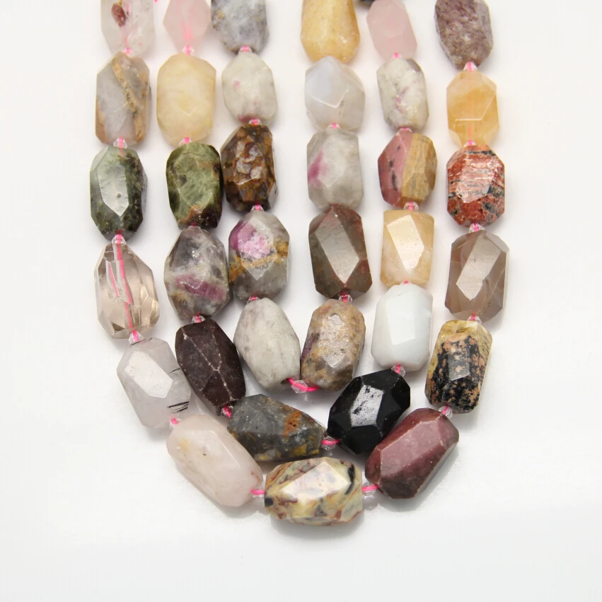 Граненые бриллианты подвески полная нить необработанные Самоцветы