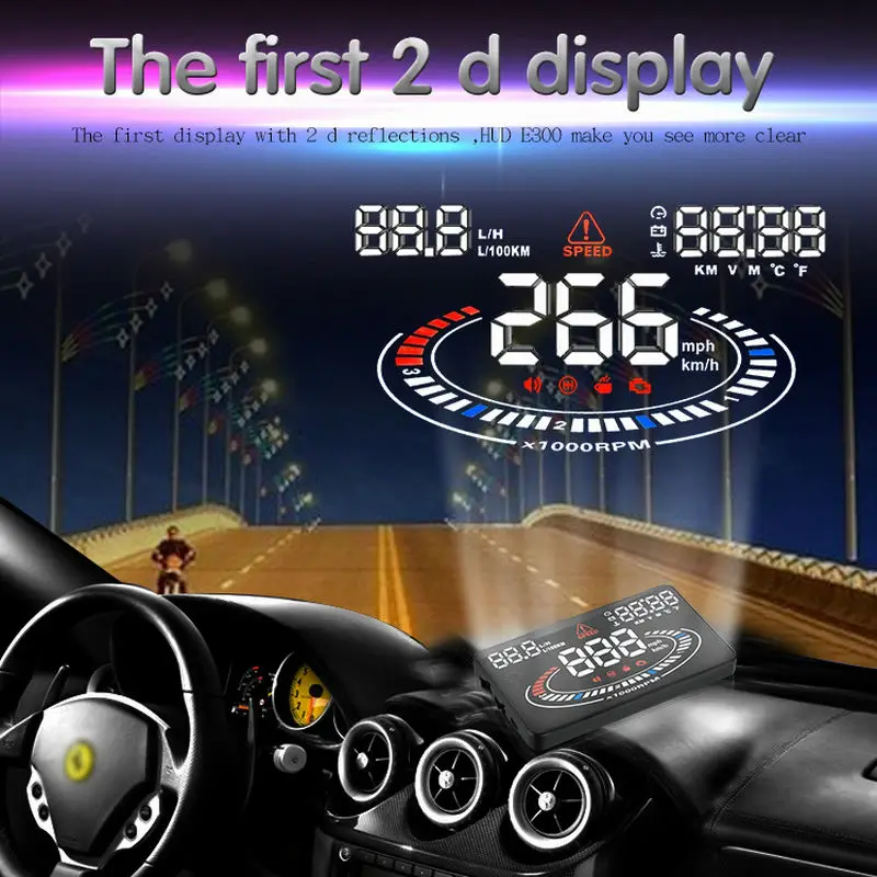Skydot E300 5.5 &quotHUD автомобилей Head Up Дисплей OBD II Мониторы Авто Цифровой Спидометров