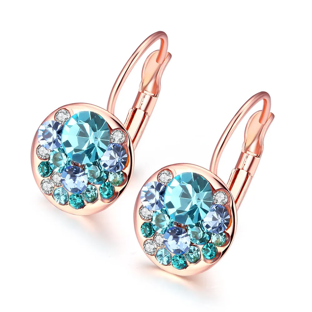 LEKANI кристаллами Swarovski, серьги-капли в форме сердца с австрийскими элементами, подарок для женщин на День Матери - Цвет камня: B
