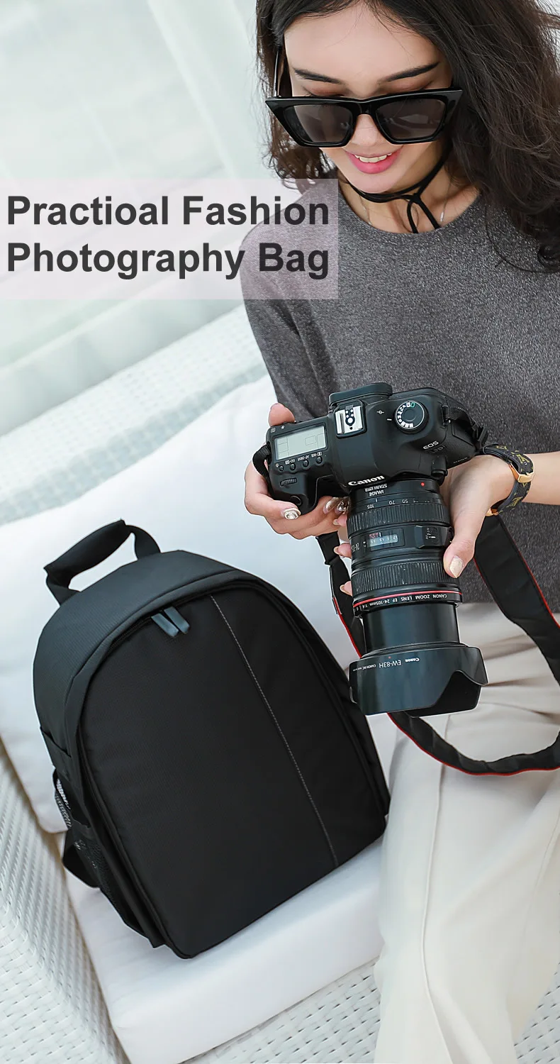 Рюкзак для камеры, водонепроницаемая Нейлоновая Сумка для DSLR камеры, сумки для видео с дождевиком, чехлы для штатива с полиэтиленовой подкладкой для фотографа Canon Nikon