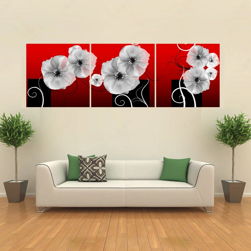 3 шт. картина масляными цветами на художественной стене для гостиной Hd Печать