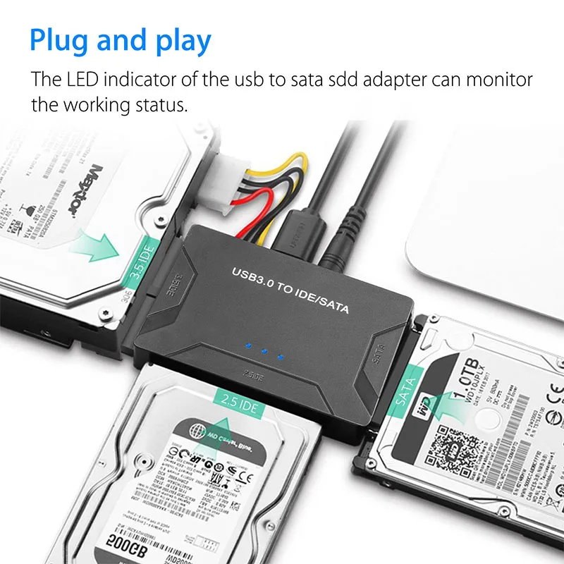 Конвертер IDE & SATA в USB 3 0 внешний адаптер жесткого диска с тремя жесткими дисками 1