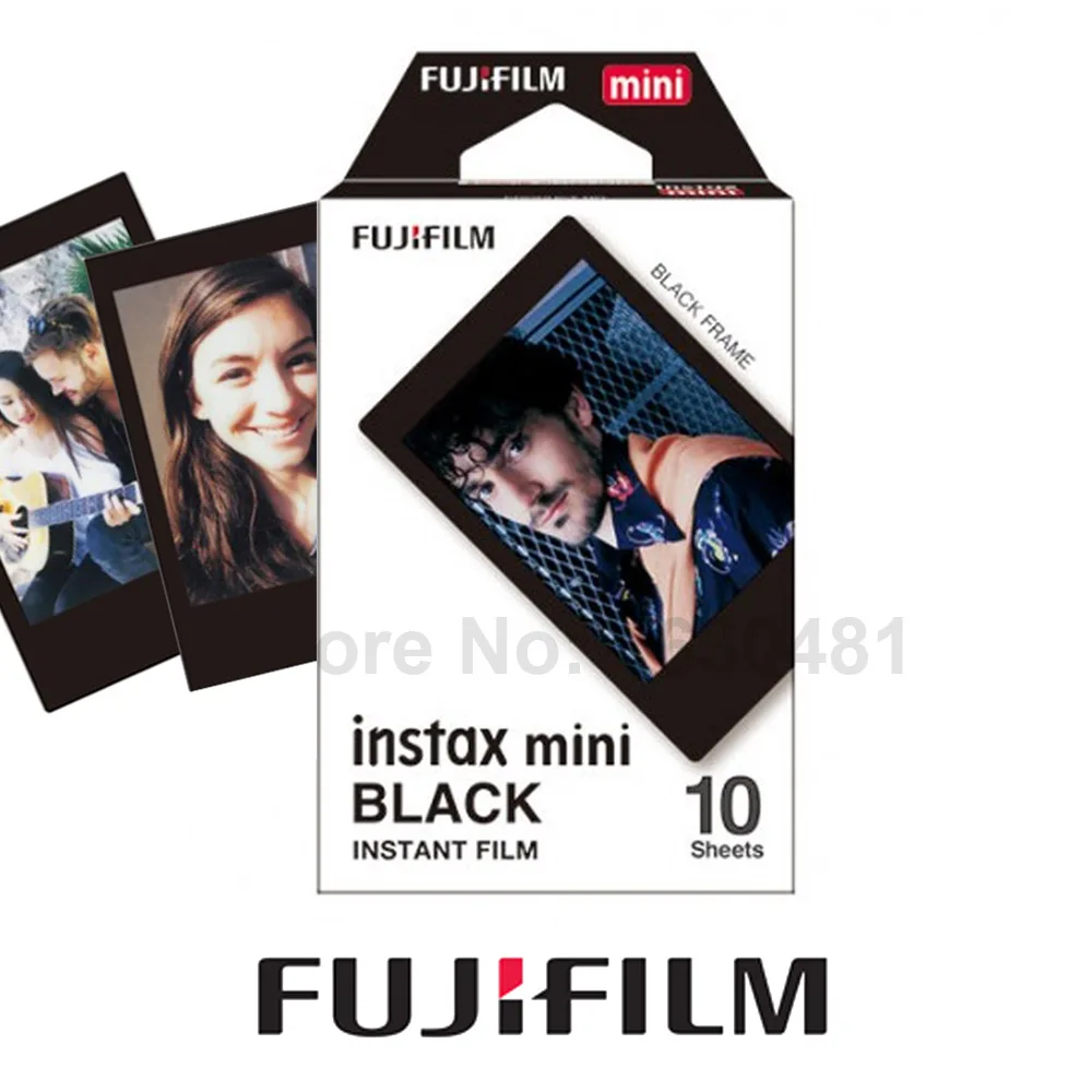 Оригинальная Черная пленка для Fujifilm Instax Mini 10 листов Fuji Instant 7s 8 9 11 70 90 камера