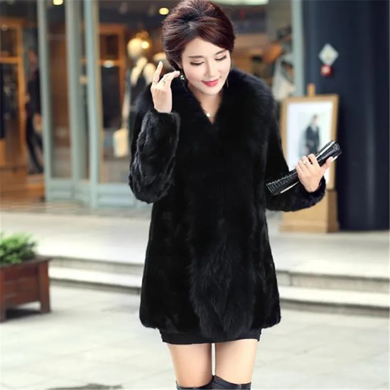 Новинка 2018 Женское пальто с мехом размера плюс на осень и зиму женское модное