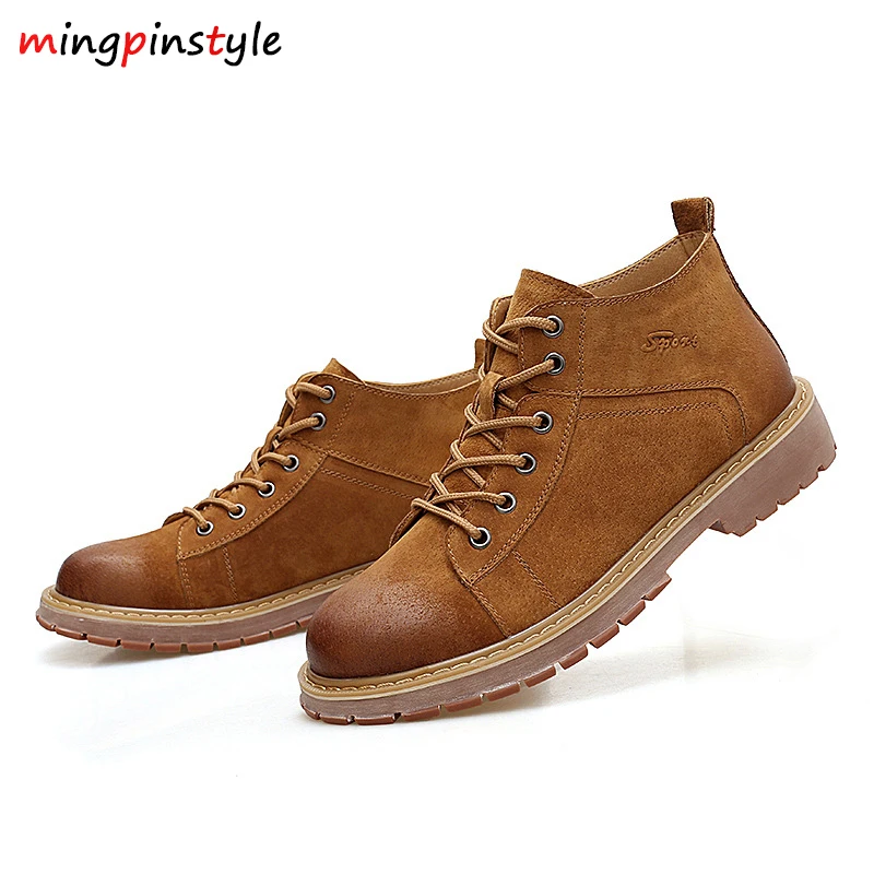 2018 мужские ботильоны из натуральной кожи зимние высокие ботинки сохраняющие