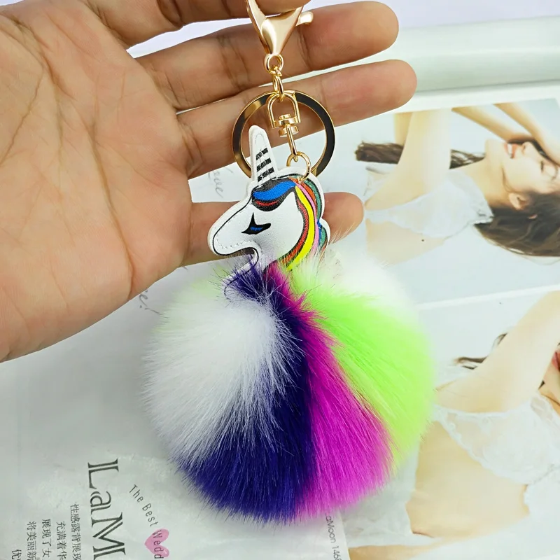 Счастливый Единорог Покемон Брелоки для ключей ручной работы помпон пушистый