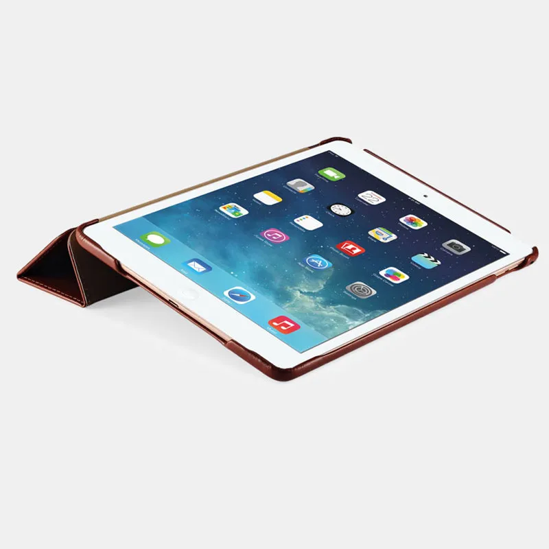 ICARER Винтажный чехол книжка из натуральной кожи для iPad Air 2 с подставкой/функцией