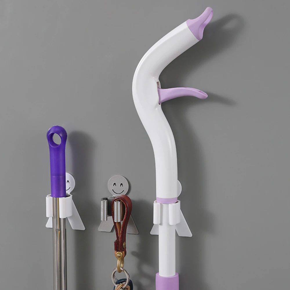 Удар Бесплатная настенный шкаф для хранения Швабра Метла держатель зажим Кухня