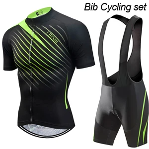 Bib Cycling Set Uhtxhu, одежда для велоспорта, мужская летняя велосипедная трикотажная одежда, дышащая одежда с коротким рукавом, набор для велоспорта/комплект/костюм - Цвет: Bib Cycling Set