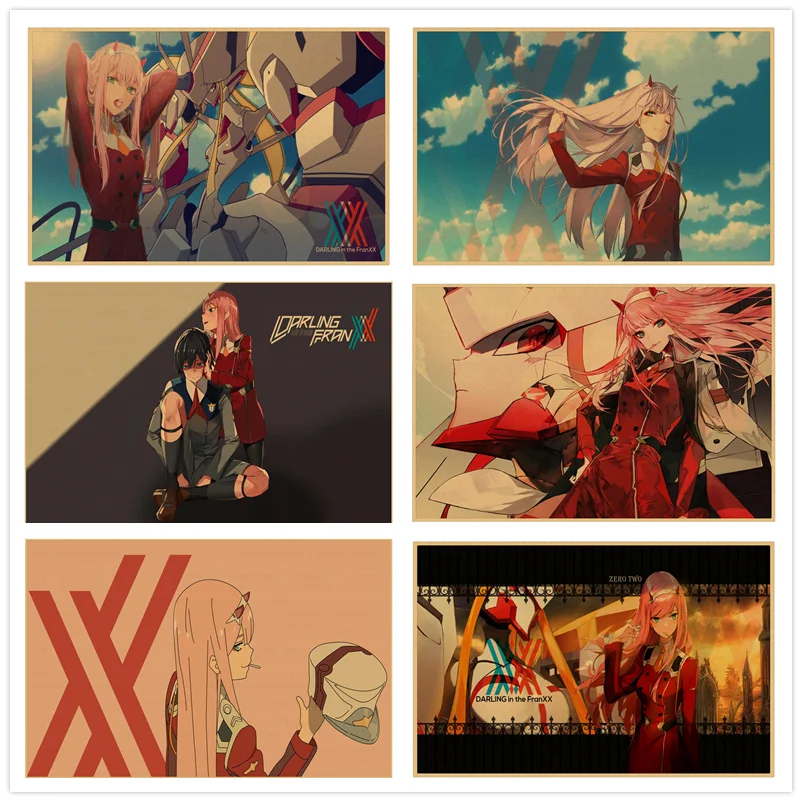 Встроенный в франкс Хиро ZERO TWO ICHIGO GORO Наклейка на стену искусственный японский
