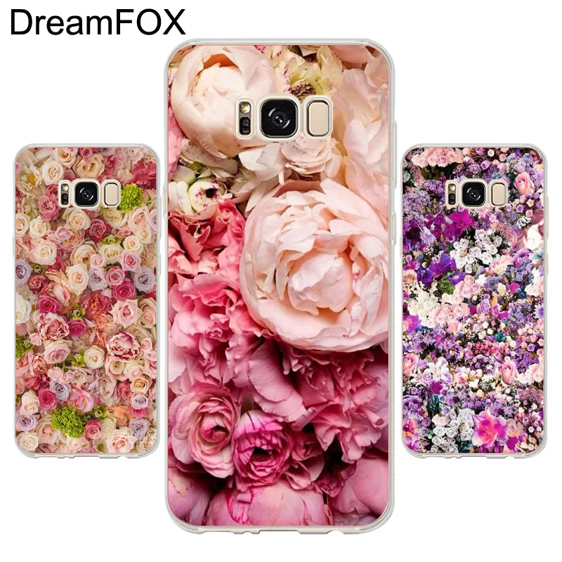 DREAMFOX K141 Мягкий силиконовый чехол из ТПУ с пионами для samsung Galaxy Note S 6 7 8 9 Edge Plus Grand Prime