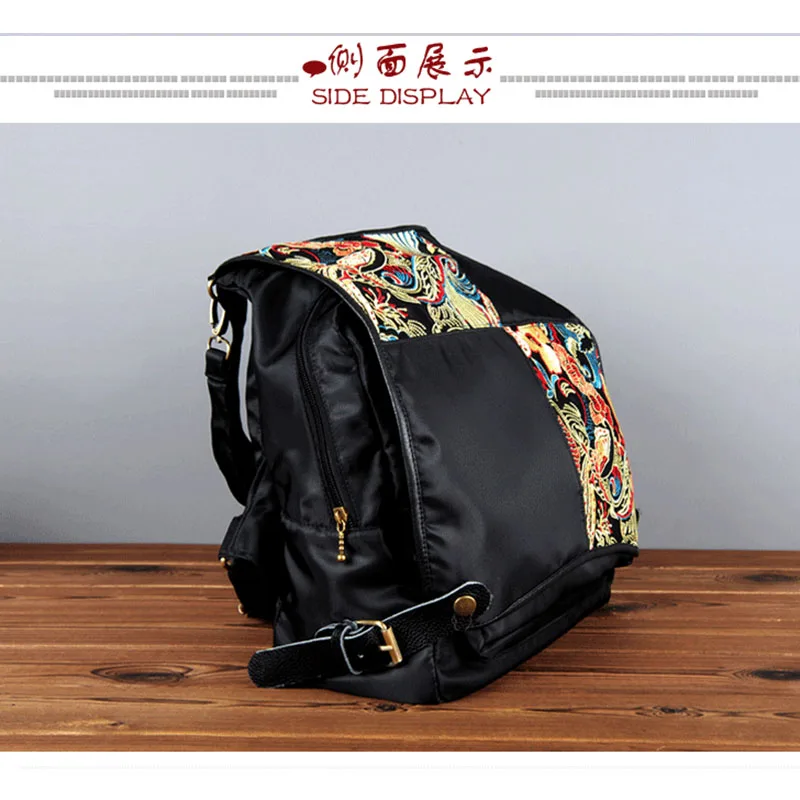 Женские сумки из натуральной коровьей кожи с вышивкой этнический рюкзак для