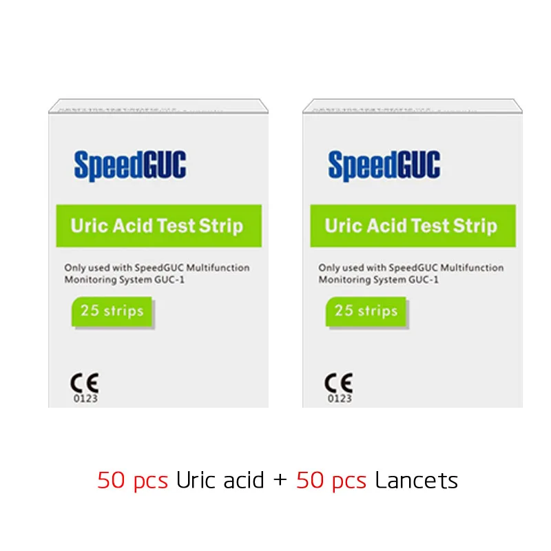 Uric acid Test 50pcs Тест-полоски на холестерин и тест-полоски для мочевой кислоты и тест-полоски для определения уровня глюкозы в крови для 3 в 1 многофункциональное устройство и Ланцеты для диабета - Цвет: Uric acid Test 50pcs
