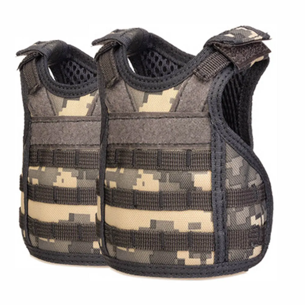 2pcs ACU TENNEIGHT тактический жилет для пива, Военный мини-жилет, миниатюрный жилет для винных бутылок, охладитель напитков, регулируемый плечевой ремень - Цвет: 2pcs ACU