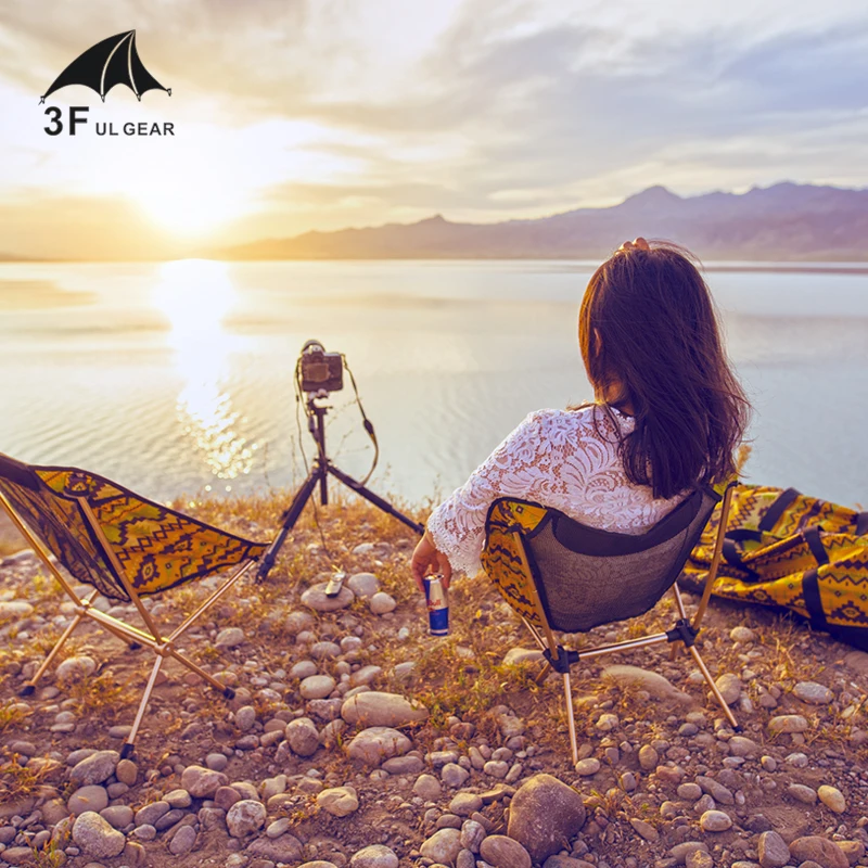 Сверхлегкий складной пляжный стул 3F UL GEAR для отдыха рыбалки кемпинга спинка