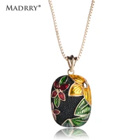 madrry flower craft pendants necklace enamel colorful jewelry for women party wedding routime chakra bijoux collar colgante urn