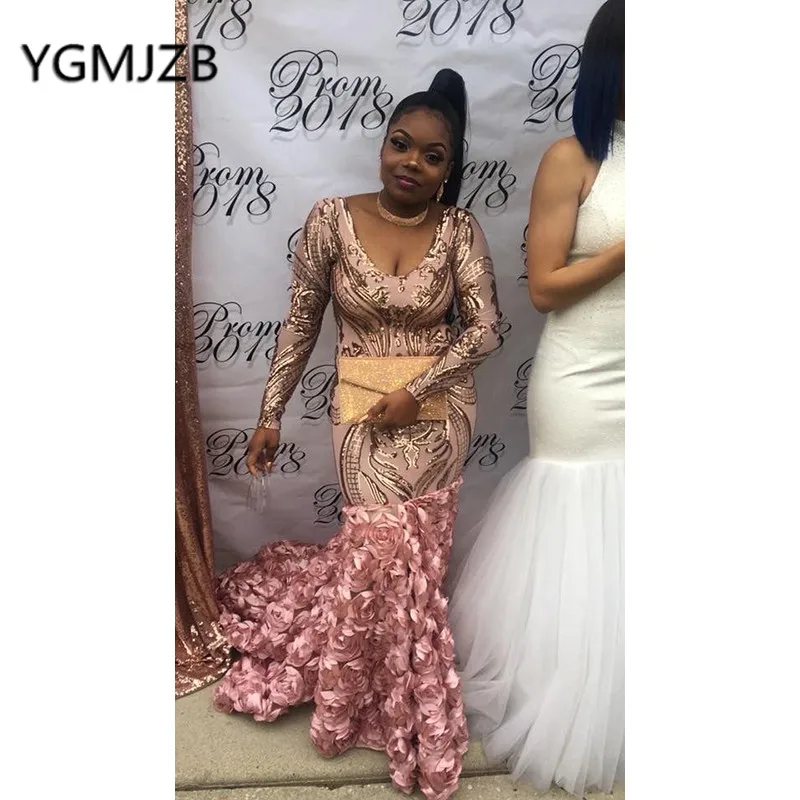 Длинное вечернее платье русалки черное для выпускного вечера с блестками