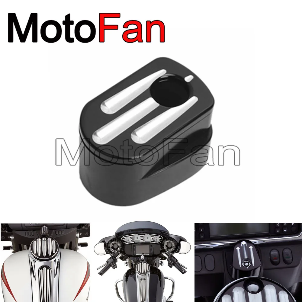black Переключатель зажигания мотоцикла обложка для Harley Davidson Touring Road Electra Street Glide Trike FLHX FLTR FLHT - Цвет: black