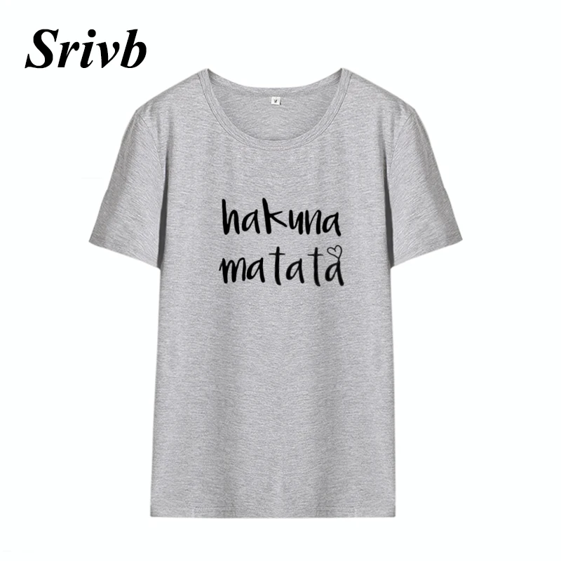 Srivb Hakuna Matata 2018 Летняя женская футболка в стиле хип-хоп больших размеров корейская