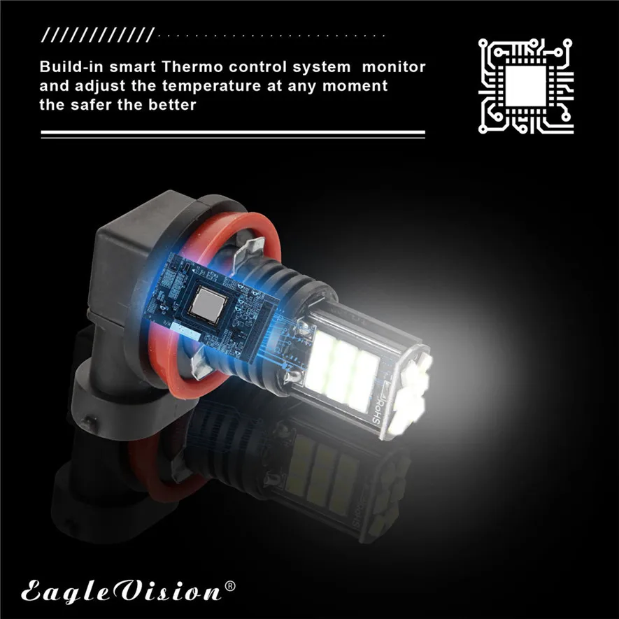 2 шт. H8 H9 H11 3030 24 SMD LED RGB Автомобильная фара противотуманная лампа Вт 6000 К
