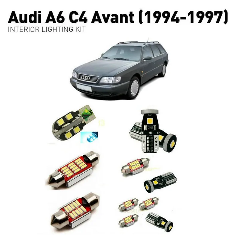 Светодиодные внутренние фары для Audi a6 c4 avant 1994 1997 14 шт. светодиодные автомобилей