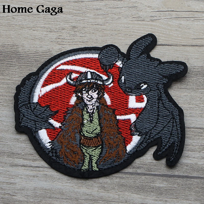 Homegaga Ночная фурия Беззубик вышитый утюг на патчи para одежда аппликации Косплей Джерси кошелек сумка значки-наклейки D1490