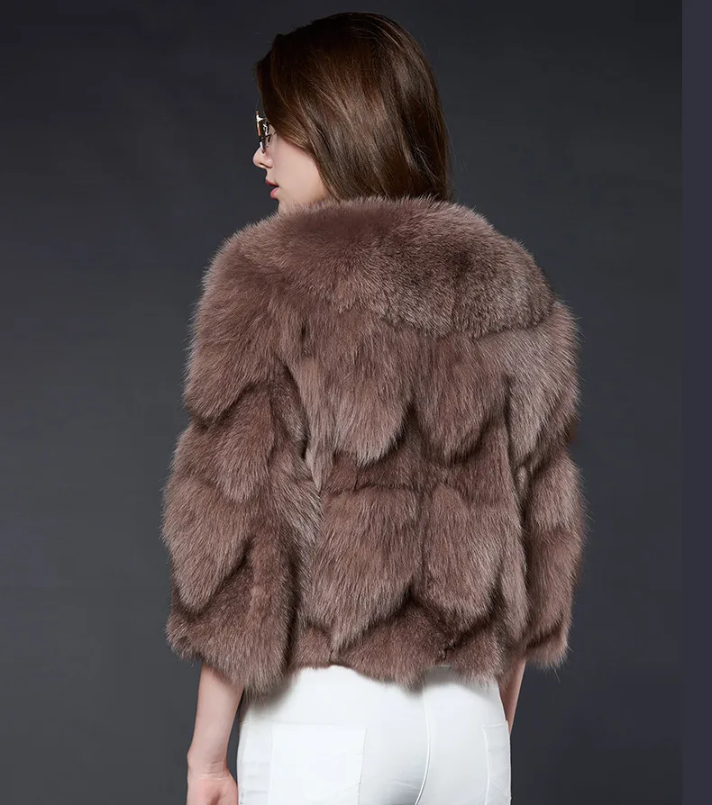 

AYUNSUE Women Warm Real Fox Fur Coat Female Short Winter Fur Coats Outerwear Natural Fur Jacket Women casaco feminino ML16P6103