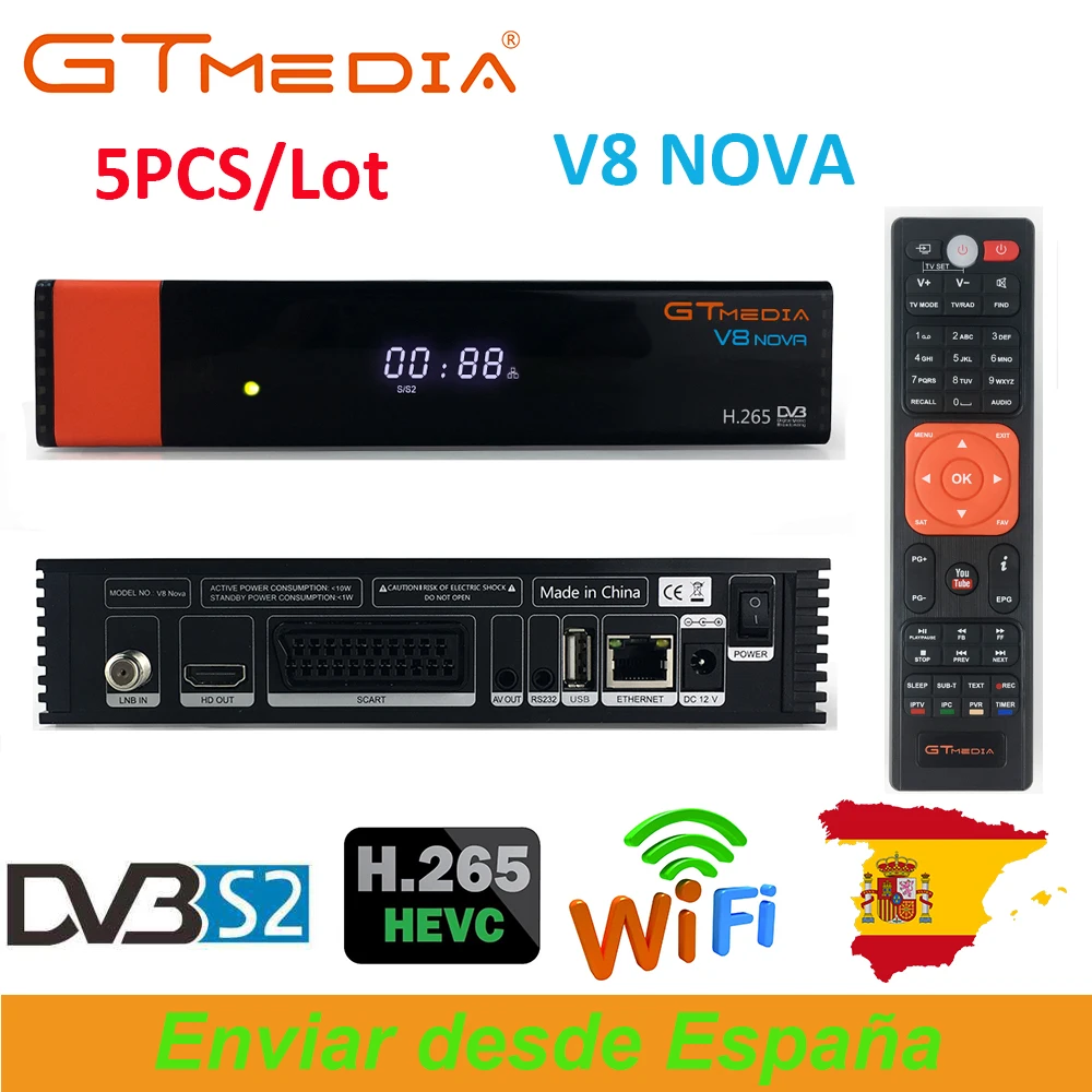 5 шт. GTMedia V8 Nova Full HD DVB S2 спутниковый ресивер же V9 Супер Обновление от супер декодер