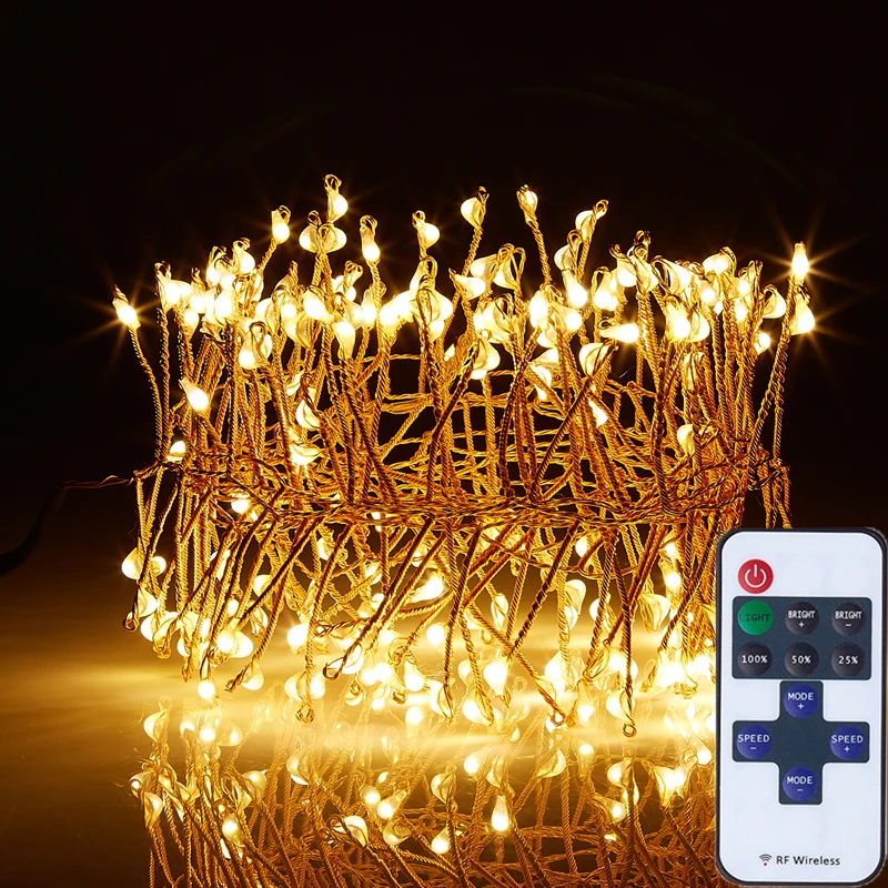 Светодиодов Строка Фея Lights 200 светодиодов Трикотажные 4 м/12ft удаленные затемнения