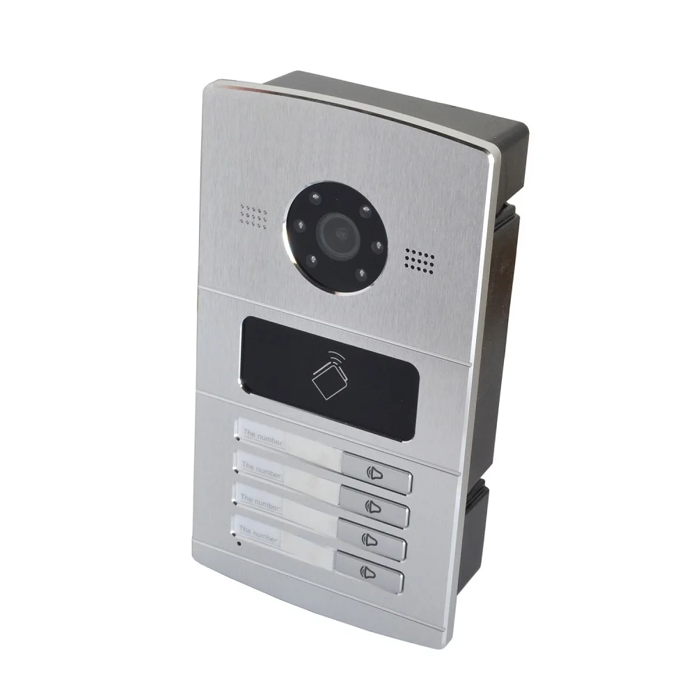 Hik многоязычный 1-4 кнопки IP дверной звонок, домофон, видеодомофон, видеодомофон, водонепроницаемый, 13,56 МГц, RFID платы, ip-интерком - Цвет: 4button DS-KV8402-IM