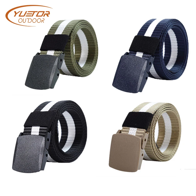 YUETOR OUTDOOR 130CM Length 3.8CM Width Tactical Belts Mens Thicken Nylon Army Belt Plastic Buckle Waitband Military | Спорт и