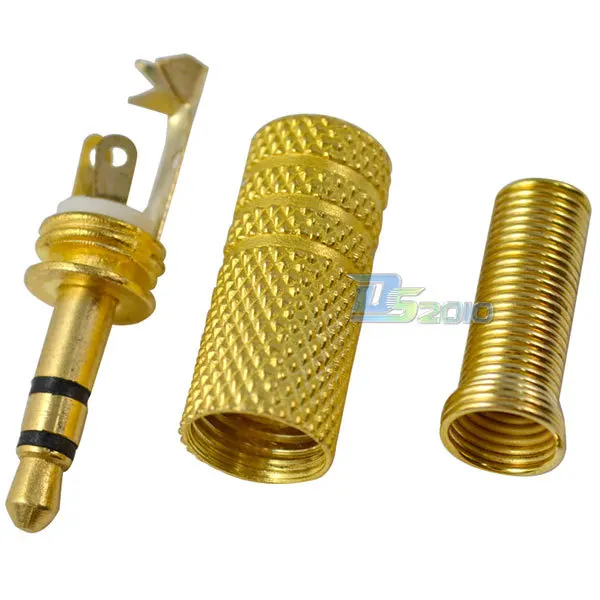 Высокое качество золото 3 5 мм разъем Мужской стерео аудио металл 1/8 дюйма для