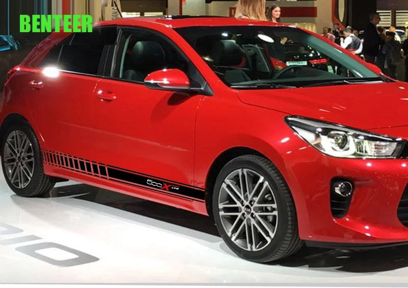 2 шт./партия Автомобильная наклейка на боковой корпус для Fiat 500 500x
