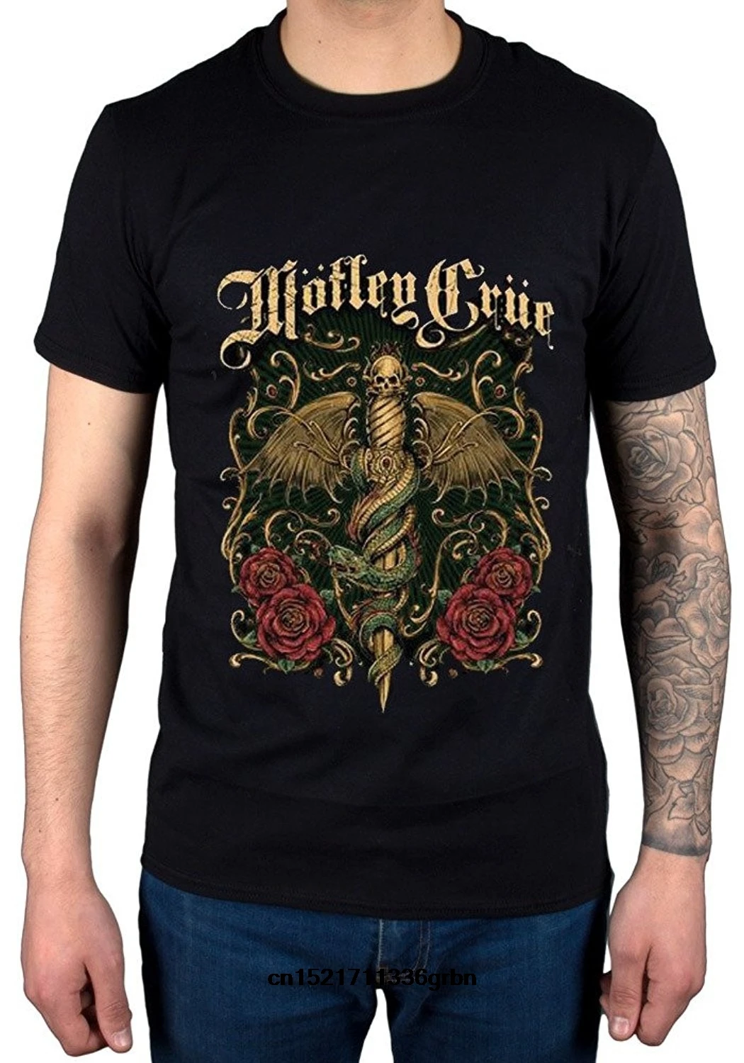 Gildan Men T shirt Motley Crue Exquisite Dagger For Theatre of Pain Band Rock Metal fortnite funny t-shirt novelty tshirt women | Мужская